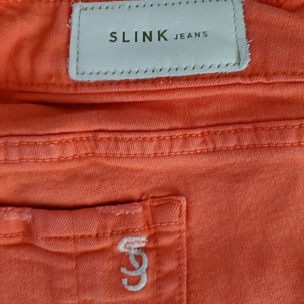 Slink Jeans Womens Size 16 Orange Straight‎ Leg